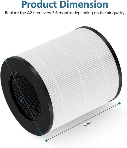 Miniatura 2 de Paquete de 2 filtros de repuesto A2 compatibles con AME=EU GDAP1W y VEWIOR A2 (ClearAir-A2), filtro HEPA 3 en 1 con filtro de carbón activado
