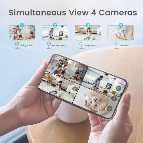 Miniatura 8 de litokam Cámaras interiores para seguridad del hogar con visión nocturna, cámara para mascotas con aplicación de teléfono, cámara de seguridad WiFi