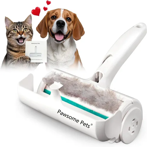Pawsome Pets Juego de regalo removedor de pelo para mascotas, rodillo reutilizable para quitar pelusas para gatos, perros, muebles, alfombras, ropa