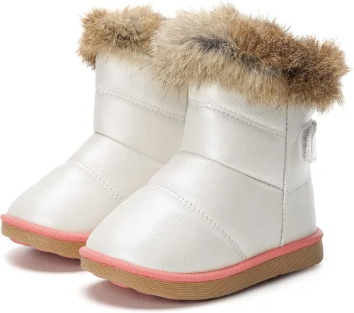 Miniatura 6 de KVbabby Botas de nieve para niños pequeños, con forro de piel sintética, impermeables