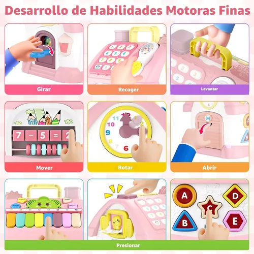 Miniatura 3 de Marstone Juguetes para Niños Pequeños para Regalos de Niñas de 1 Año: Primeros Regalos de 1er Cumpleaños para Niñas y Niños, Casa de Aprendizaje Rosa