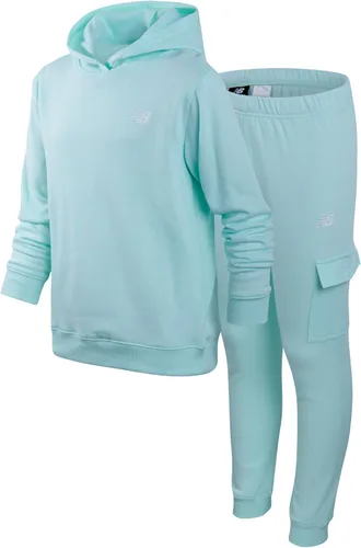 New Balance Conjunto deportivo para niña 2 piezas de sudadera activa de forro polar con cremallera y pantalones deportivos tipo cargo Conjunto de