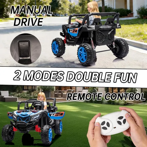 Miniatura 5 de Auto de paseo para niños, juguetes de paseo de 24 voltios, juguete eléctrico para niños a partir de 3 años, 24 V, funciona con batería de 24 V, UTV