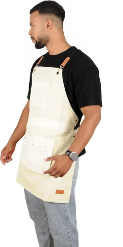 Miniatura 6 de Pelocapa Woodworking Tools Apron for Men Heavy Duty Waterproof Cotton Canvas Apron with 6 Pockets