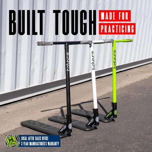 Miniatura 8 de Patinete de Trampolín Pro Madd Gear para Trucos – Tubo de Dirección Real, T-Bar Pro, Plataforma de Espuma – Práctica de Acrobacias Interior y Verde