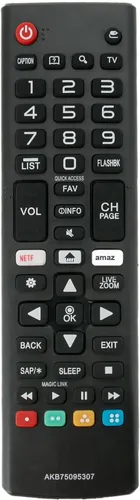 AKB75095307 Reemplazo remoto para LG TV 43LJ550M 43LJ5500 43LJ5550 49LJ550M 49LJ5500 49LJ5550 55LJ550M 55LJ5500 55LJ5550 43LJ5 500-UA 43LJ550M-UB