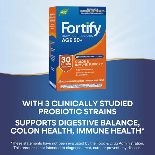 Miniatura 4 de Nature's Way Fortify Probiótico diario para hombres y mujeres de 50 años, 30 mil millones de cultivos vivos, colon, digestivo e inmunitario*