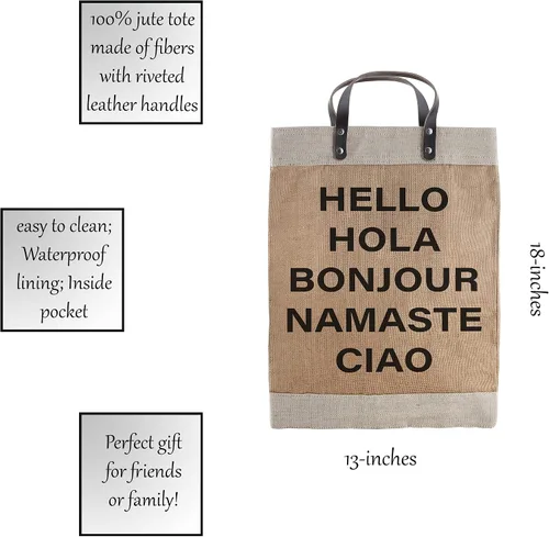 Miniatura 3 de Creative Brands Hold Everything - Bolsa de yute impermeable, grande, hola