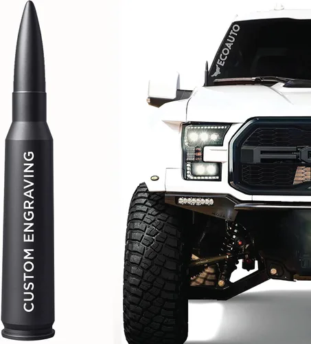 Miniatura 9 de EcoAuto Badass Bullet - Antena de repuesto para Dodge Ram y Ford F150 F250 F350 Super Duty Raptor Bronco Trucks – Diseño antirrobo – Antena de radio