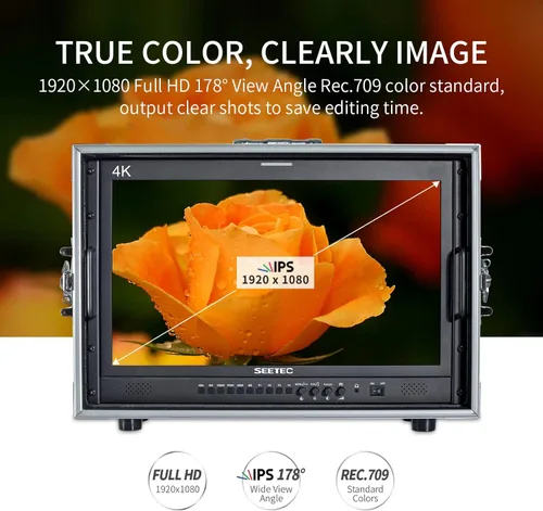 Miniatura 2 de P215-9HSD-CO 21.5 pulgadas 3G SDI 4K HDMI Broadcast Carry on Director Monitor con Full HD 1920x1080 3 Color Tally Light