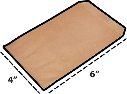 Miniatura 3 de CuteBox - 100 bolsas de regalo de papel plano marrón kraft de 4 x 6 pulgadas para mercancías, manualidades, recuerdos de fiesta, venta al por menor