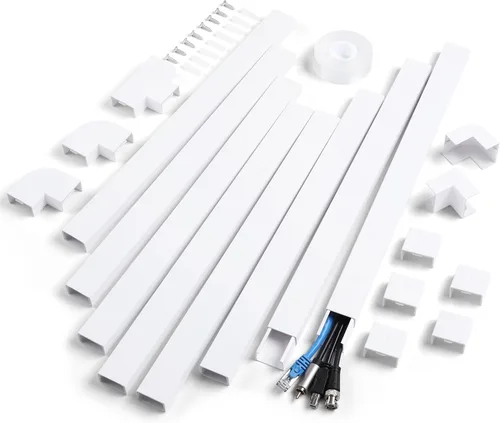 Miniatura 9 de Ocultacables de Pared para Un Cable, Cubiertas de Cable de Pared de 136 pulgadas, Kit de Cubierta de Cable de Instalación Fácil, Canaleta de Cables