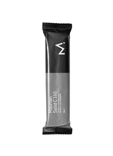 Maurten Solid C 160 Barra Energética de Cacao - Pack de 12 sobre base de avena y arroz - Barra de energía con 40 g de carbohidratos para deportes de