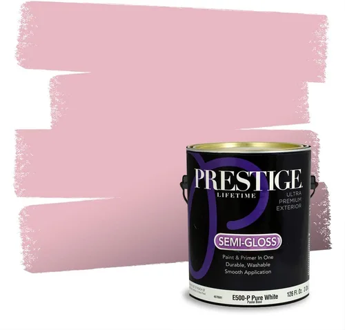 Miniatura 209 de Prestige Paints Pintura exterior e imprimación en uno, 1 galón, plano, coincidencia comparable de Valspar* Amber Rose*