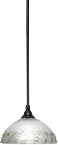 Miniatura 89 de Toltec Lighting Tallo Colgado Mini colgante, acabado de cobre negro, 3.5" cuadrado humo burbuja vidrio