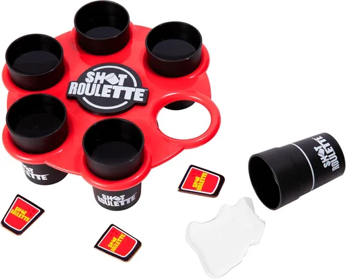 Buzzed: Shot Roulette por Relatable - El juego de beber rueda de ruleta para adultos, juegos de despedida de soltero, incluye 1 rueda de ruleta de