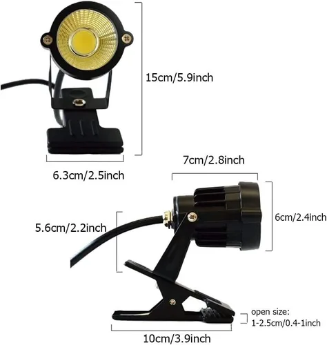 Miniatura 3 de Lámpara LED con clip de 5 W, luz direccional de bala con abrazadera, letrero impermeable para exteriores, iluminación de pizarra, lámpara de trabajo