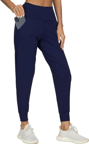 Kcutteyg - Pantalones deportivos de cintura alta con bolsillos para mujer, pantalones deportivos suaves para descanso, correr y entrenamiento