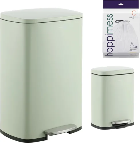 Miniatura 16 de happimess HPM1006C Connor - Bote de basura rectangular con tapa de cierre suave y mini bote de basura gratis, moderno a prueba de huellas dactilares