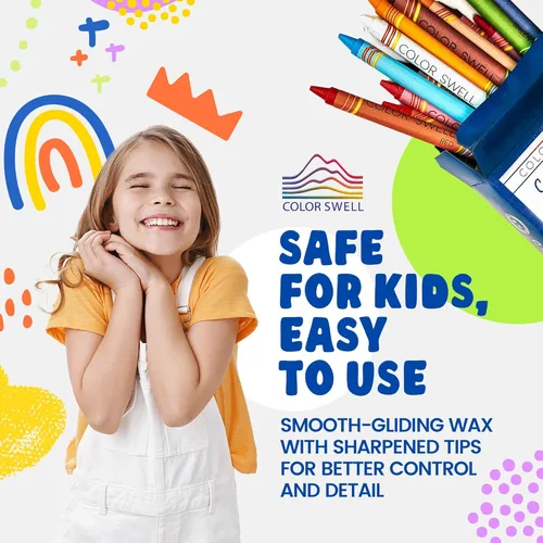 Miniatura 2 de Color Swell Paquete de 24 crayones – no tóxicos, ideales para niños, estudiantes, adultos y actividades en el aula