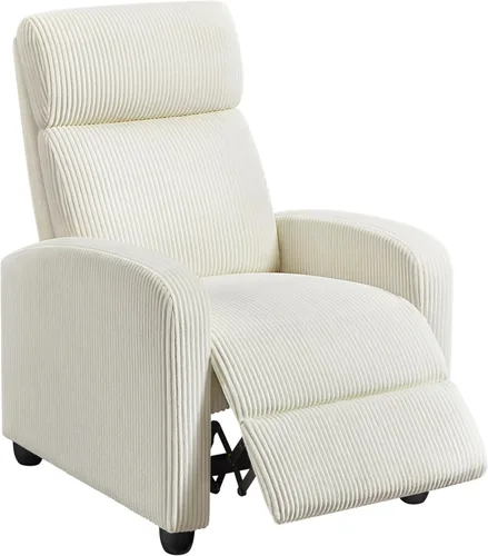 Topeakmart Sofá reclinable de pana, silla reclinable individual de mediados de siglo, sofá reclinable tapizado para sala de estar, dormitorio, cine