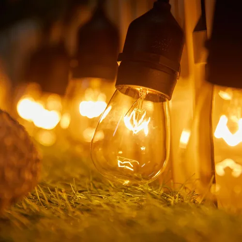 Miniatura 5 de Paquete de 48 bombillas S14, bombillas de vidrio incandescente de repuesto de grado comercial cálido de 11 W con base media E26 para exteriores