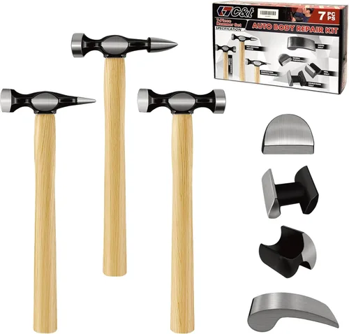 C&T Kit de herramientas de reparación de carrocería de automóviles, 7 piezas, kit de herramientas de reparación de carrocería de automóvil, juego de