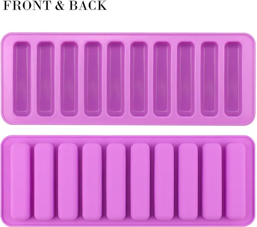 Miniatura 4 de FUNSHOWCASE Rectangular Oblong Chocolate Cracker Bar Stick Block Ice Tube Jelly Tray Cilindro Silicona Candy Mold
