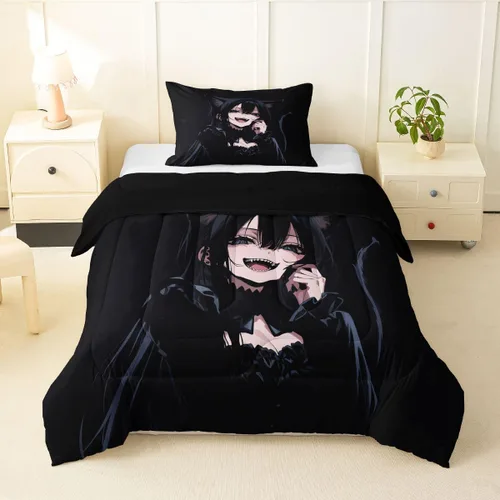 Miniatura 20 de Erosebridal Edredón de sirena azul para niñas, ropa de cama de unicornio lindo de 3 piezas para niños, juegos de ropa de cama y colecciones