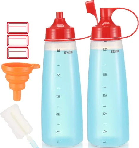Miniatura 17 de Botella exprimidora de condimentos para salsas de boca ancha, botellas de plástico para condimentos, pintura, salsa de tomate, mostaza, aceite