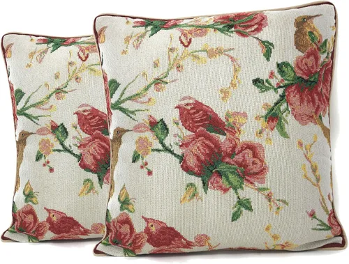 Miniatura 10 de Tache 6250-CC - Funda de cojín tejida para cojín festivo con diseño floral de Navidad, diseño floral, color rojo, 1 pieza de 16 x 16 pulgadas