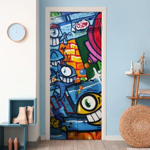 Miniatura 52 de SIGNFORD - Papel tapiz de colorido diseño de graffiti, removible para dormitorio o sala de estar, 100 x 144 pulgadas Graffitis-1911-m04
