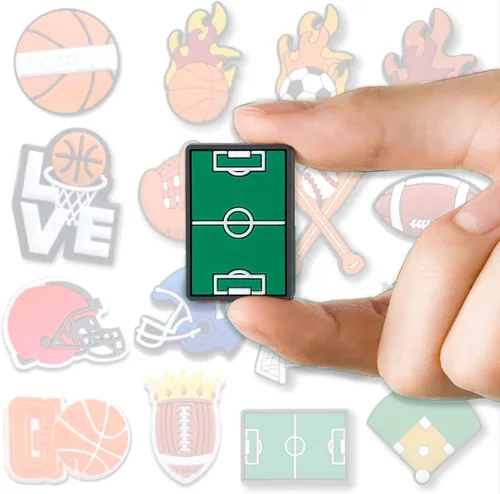 Miniatura 2 de 34 dijes deportivos de baloncesto para zapatos de fútbol, pulseras de zuecos, accesorios de zapatos para niños y niñas, regalos de fiesta