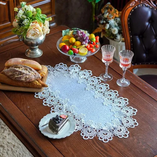 ARTABLE Manteles de encaje redondos con doily, manteles de encaje, doily bordado con flor, tapete para tazas y jarrones para decoración de mesa y