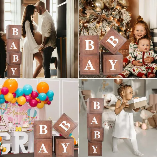 Miniatura 4 de CJT Cajas transparentes para bebé con letras para baby shower, decoraciones de baby shower, fiesta de cumpleaños, revelación de género, recuerdos