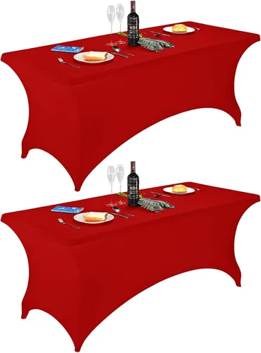 Miniatura 182 de FORLIFE - Funda de mesa de elastano, mantel ajustado de 4 pies para mesas rectangulares, funda elástica para patio, universal para bodas, banquetes