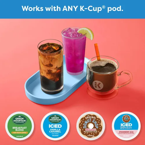 Miniatura 11 de Keurig K-Iced Cafetera de Una Sola Porción – Botón Brew Over Ice, Diseño Compacto, Regalo Perfecto para las Fiestas para los Amantes del Café Gris