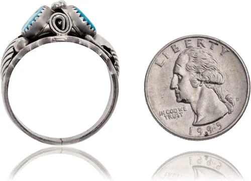Miniatura 3 de 350Retail etiqueta de dólares hecho a mano auténtica fabricado por Carolynn Nez Navajo Plata de ley 925turquesa naturales Nativos americanos