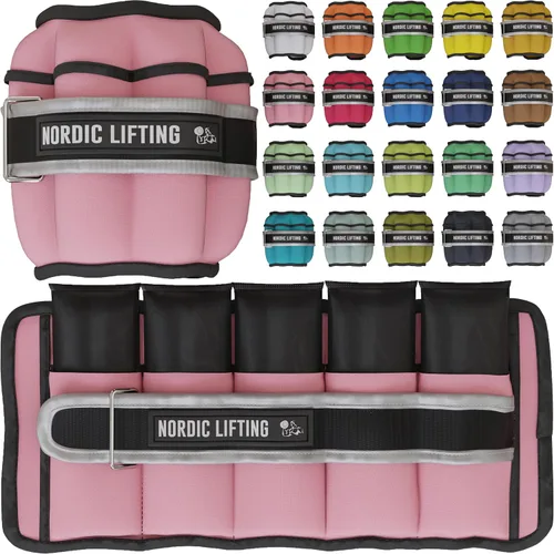 Miniatura 19 de Nordic Lifting - Pesas ajustables de tobillo para mujeres y hombres – 1 par (2–10 libras) Pesas de muñeca, brazo y pierna para gimnasio, yoga