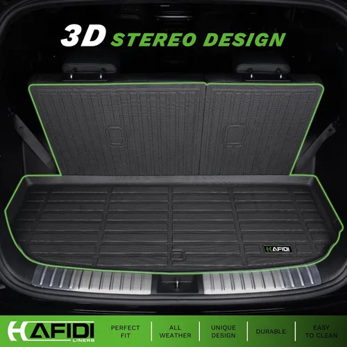 Miniatura 3 de Alfombrillas y revestimiento para maletero para Jeep Grand Cherokee L 2021-2025 (6 pasajeros, sin consola central) con respaldo, revestimientos