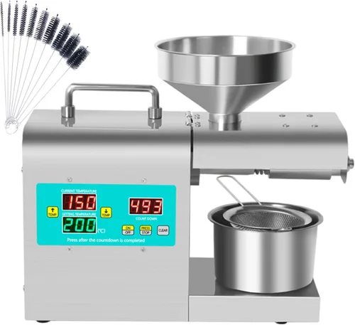 Máquina de prensa de aceite, máquina de extracción de aceite frío/caliente para soja de maní, molino de grano de prensa de aceite automático, con 10