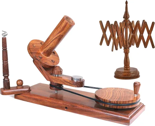 Miniatura 10 de Brainmart Swift - Hilo de madera para mesa de madera de haya y tejer, accesorio de artesanía para bobinado de hilo, hecho a mano de madera de haya