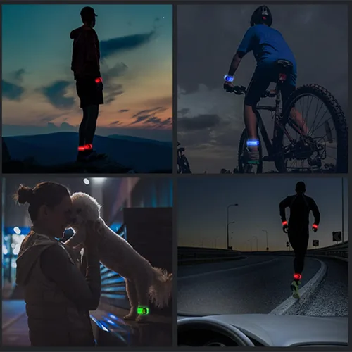 Miniatura 7 de Simket Brazalete LED Recargable para Correr (Paquete de 2), Luces para Correr para Corredores, Luces para Correr, Equipo Reflectante de Alta