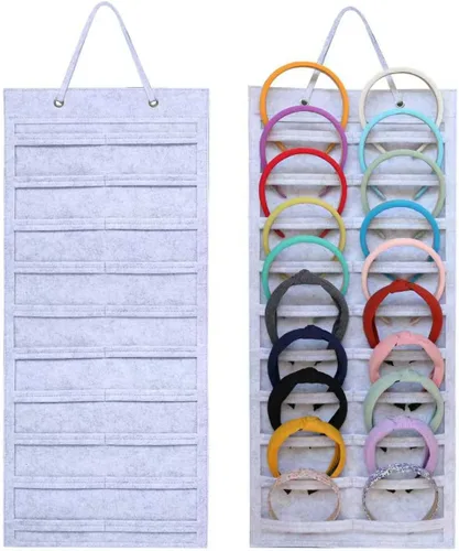 Miniatura 9 de SMUK Organizador de diadema colgante para niñas, soporte para diadema de pared para mujeres, organizador de accesorios para el cabello en la pared