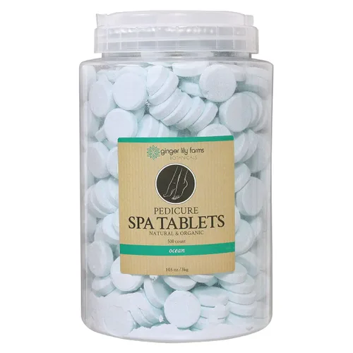 Ginger Lily Farms Botanicals - Tabletas de spa de pedicura, naturales y orgánicas, repone la humedad, suaviza y acondiciona la piel, aroma oceánico,