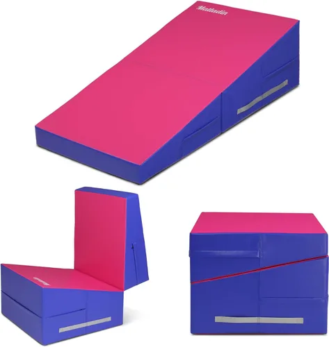 Matladin Incline - Tapete de gimnasia con cuña de queso, 48 x 24 x 14 pulgadas, plegable, para niños y niñas, entrenamiento en casa