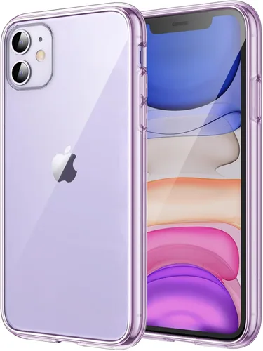 JETech - Funda para iPhone 11 de 15,5 cm, cubierta a prueba de golpes sin amarillamiento, parte trasera transparente antiarañazos (morado)