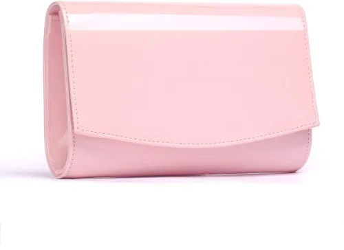 Miniatura 11 de WALLYN'S Carteras del cuero de la patente de las mujeres de la moda de los monederos del embrague, color sólido Fashion