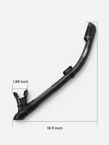 Miniatura 3 de COPOZZ Snorkel seco, esnórquel de buceo para esnórquel, equipo de esnórquel con válvula seca superior y boquilla de silicona de grado alimenticio