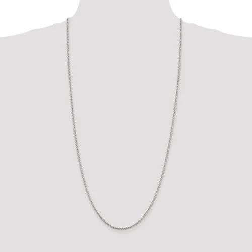 Miniatura 4 de IceCarats Collar de cadena de eslabones redondos de plata de ley 925 de 0.079 in